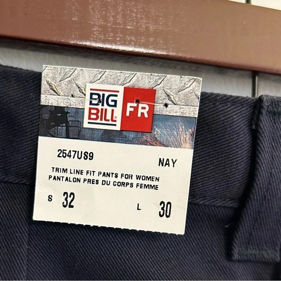 2 Pair Big Bill Work Pants Ultra Soft FR Trim Line Fit Pants For Women 32 X 30 - Picture 6 of 12